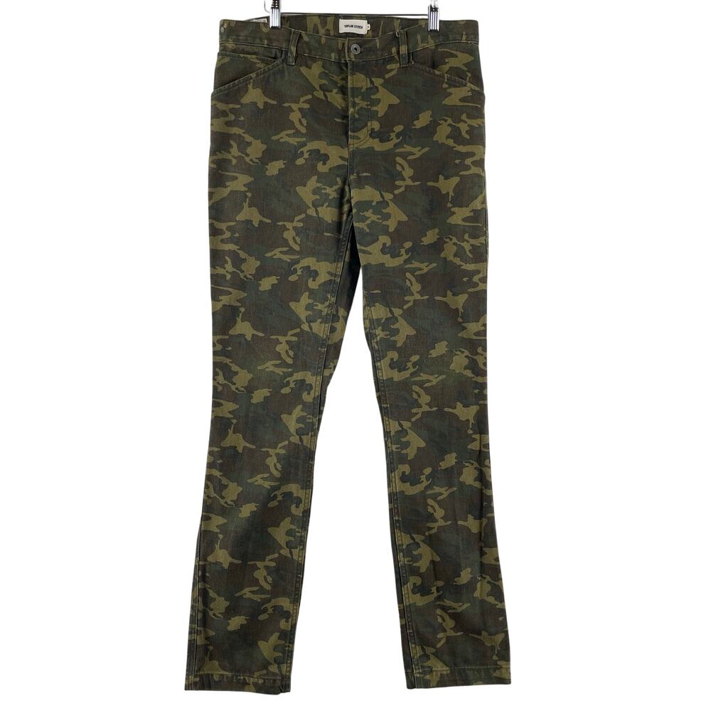 Taylor Stitch Mens Camp Pant 34x32 Green Camo Boss Duck Hemp Workwear